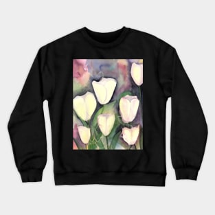 White Tulips at Night Crewneck Sweatshirt